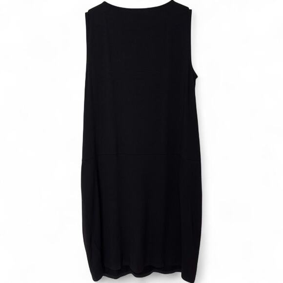 Eileen Fisher Black Tank Dress with Front Pockets (M) - Picture 5 of 10